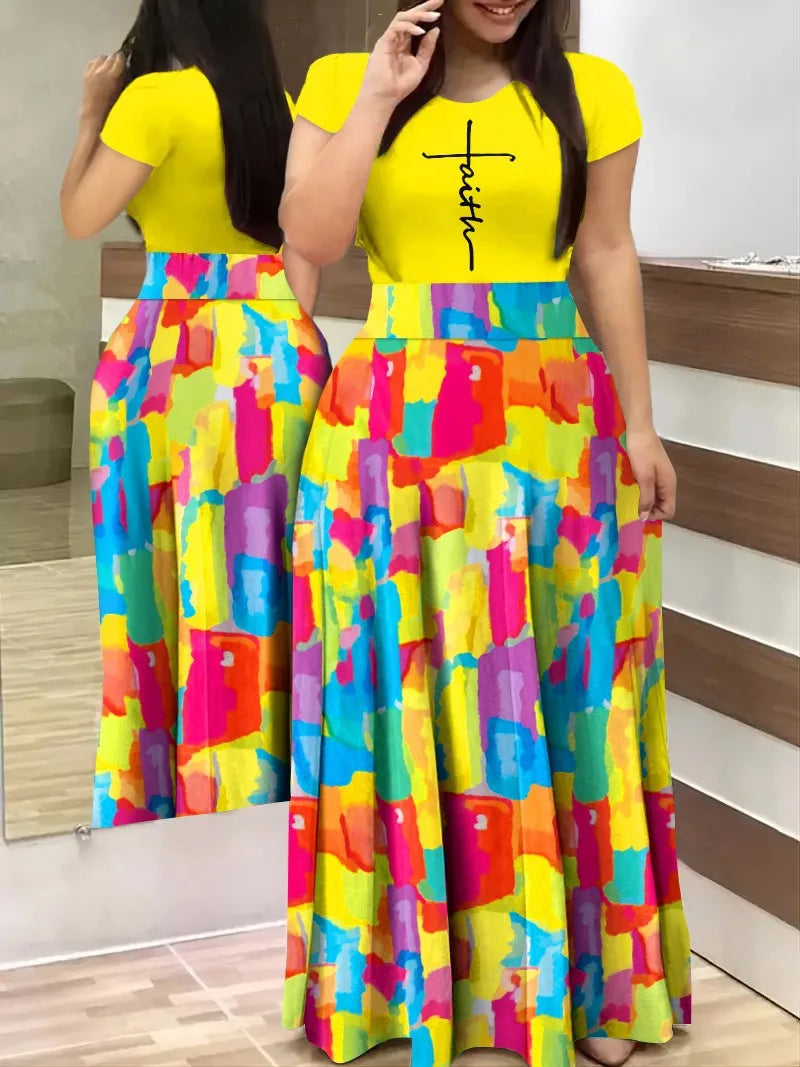 Fashion Short Sleeve Casual A Line Dresses