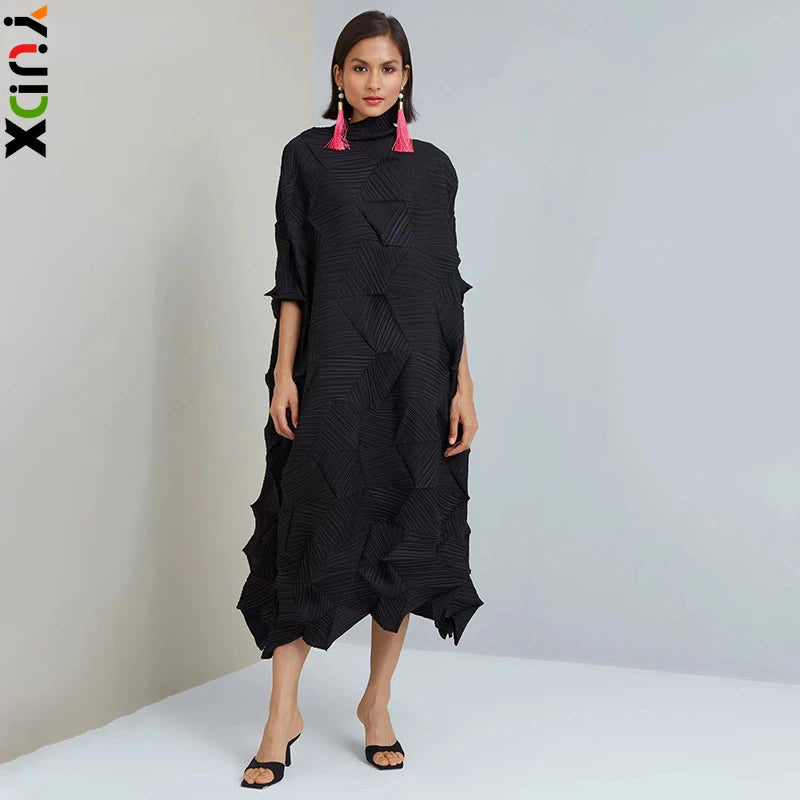 Wrinkle Loose Mid Length Party Dress