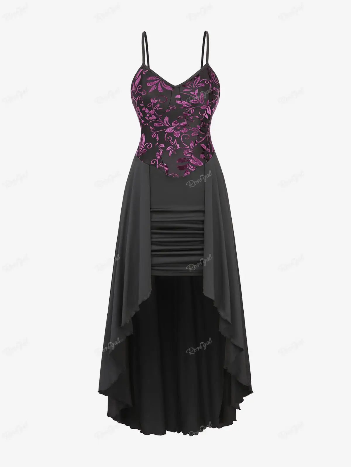 Women's Dresses Ruched Ruffles High Low Cami Dress Buckle Crop Top Set