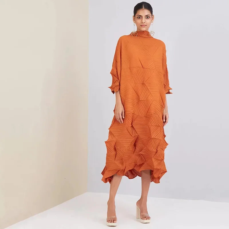 Wrinkle Loose Mid Length Party Dress
