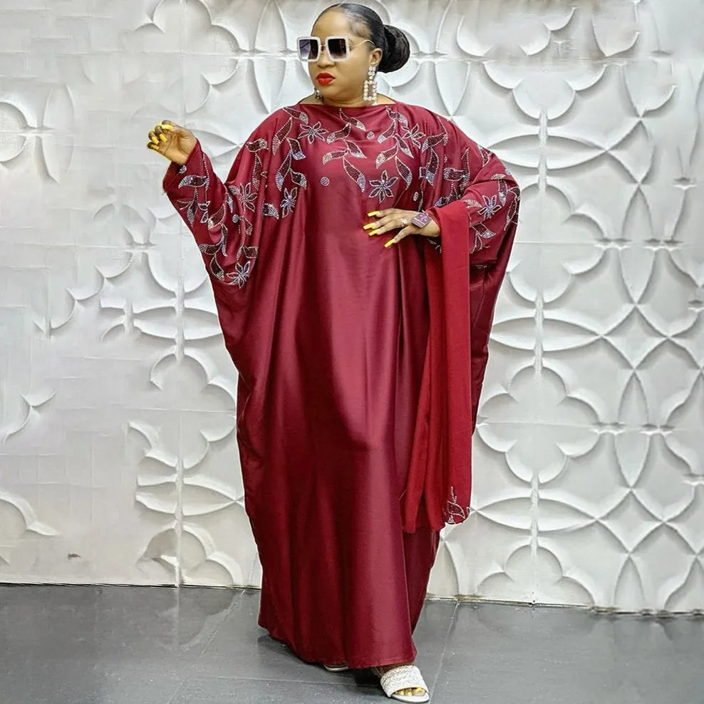 Plus Size Elegant African Dresses Women Outfit Evening Gown