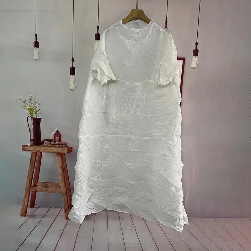 Wrinkle Loose Mid Length Party Dress