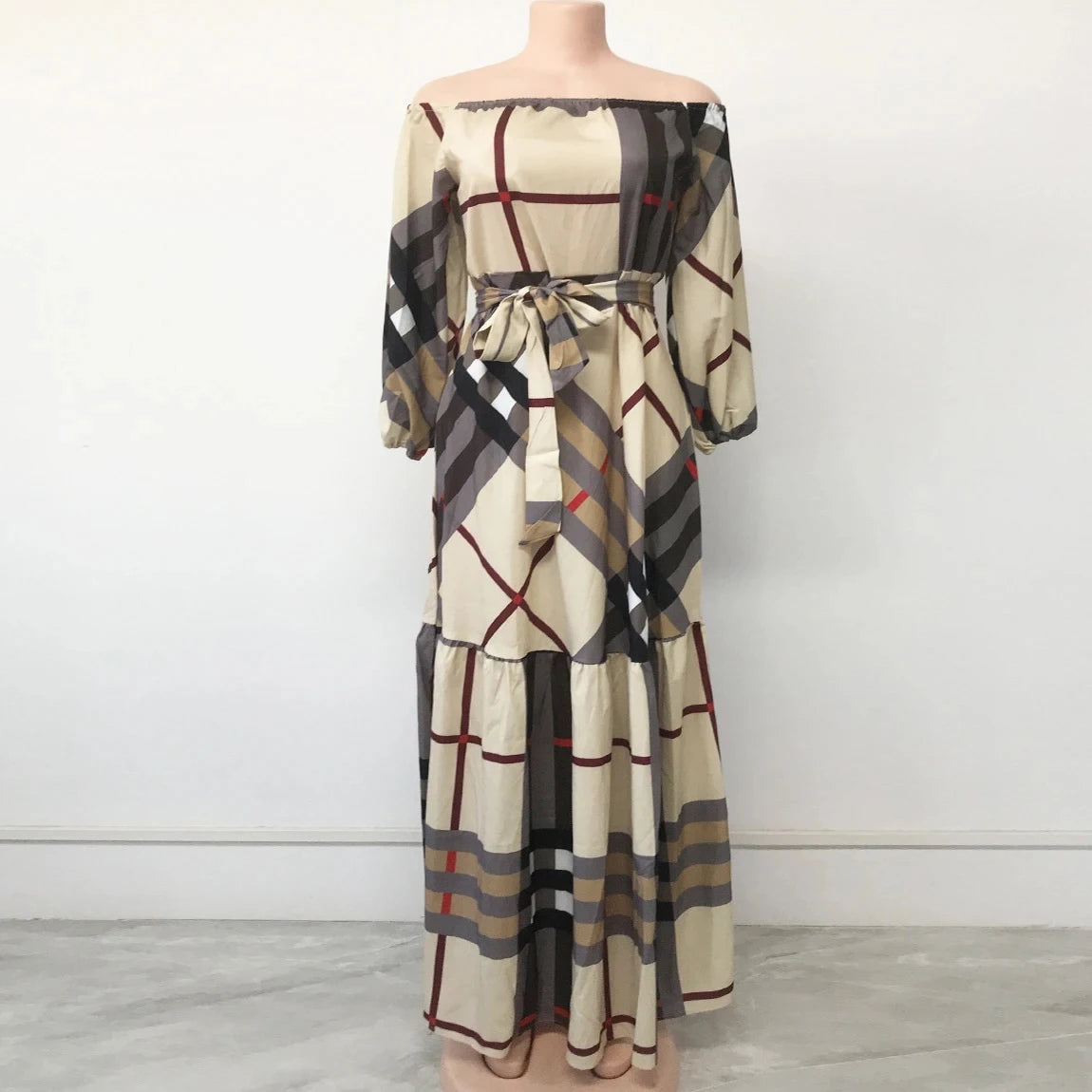 women's clothing  strap one-word shoulder dress