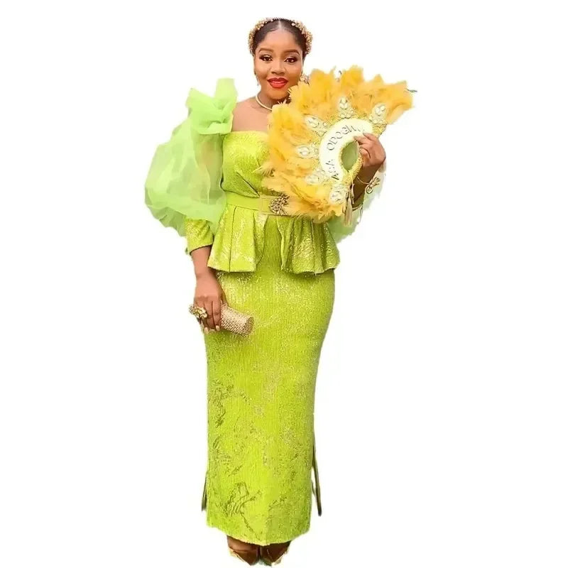 Sequin Dresses Women Plus Size Party Long Dress