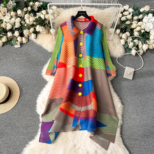 Pleated Dress Women Spring Summer  Irregular Dresses