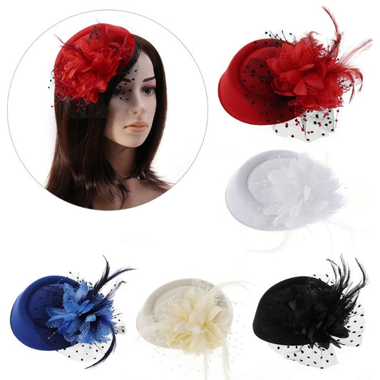 Fascinating Hats Headband Womens Feather Flower Brides Hair Accessories Wedding Hair Clip