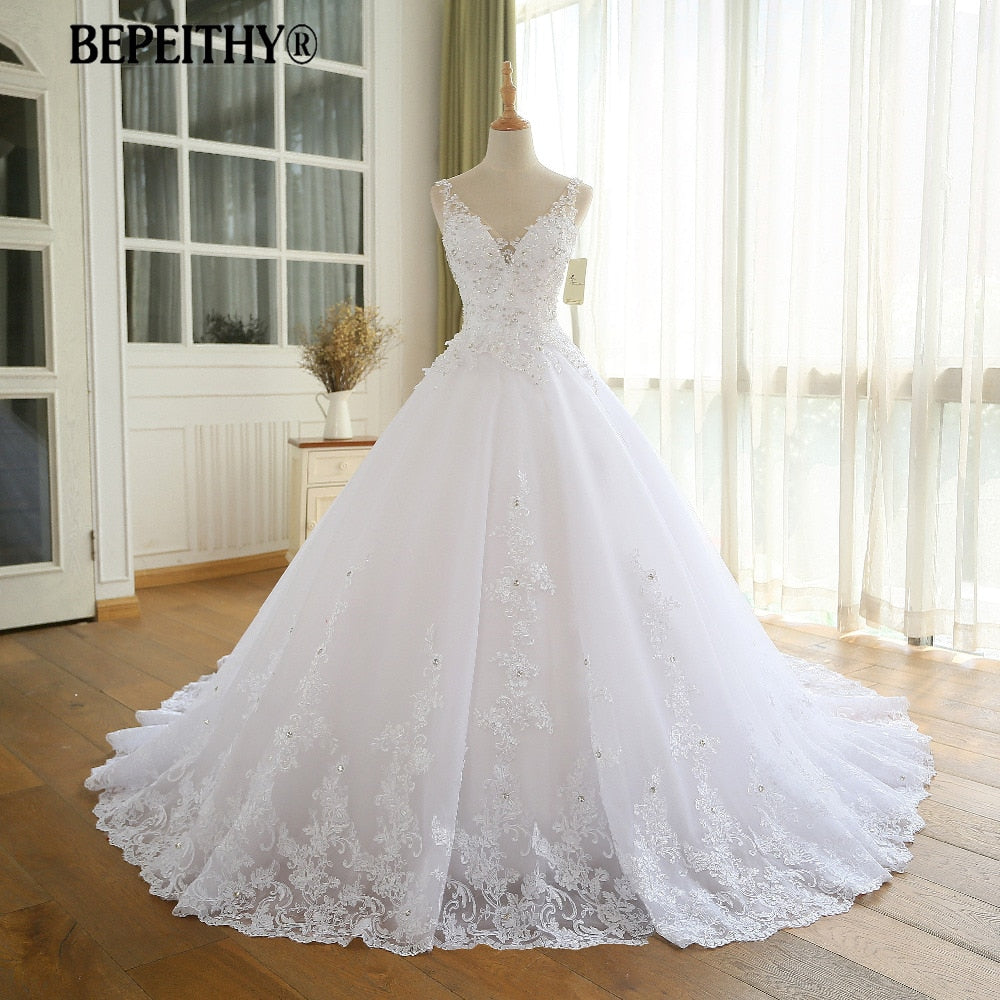 Gorgeous Wedding Dress With Lace Vestido De Novia Princesa Vintage Wedding Dresses Real Image Ball Bridal Gown 2022 For Women