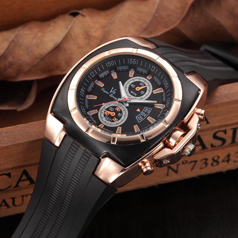 Jenkins Fashion Luxury Men's Students Sports Casual Silicone Strap Quartz Wrist Watches