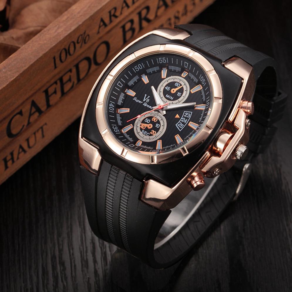Jenkins Fashion Luxury Men's Students Sports Casual Silicone Strap Quartz Wrist Watches