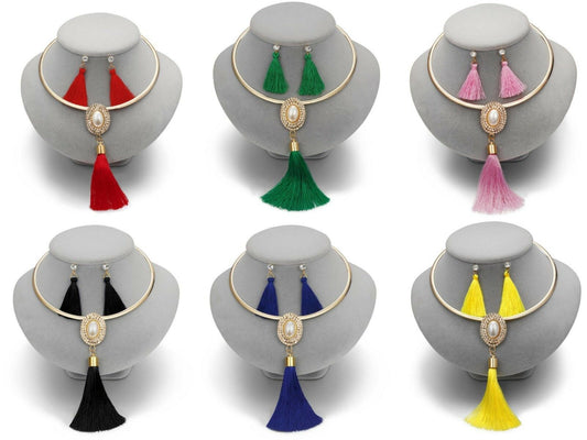 Levina Bridal Jewelry Sets Crystal Tassel Necklace Pendant Jewelry Sets